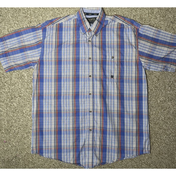 TwentyX Wrangler Button Down S/S Blue Plaid Western Rancher XL - Picture 13 of 14